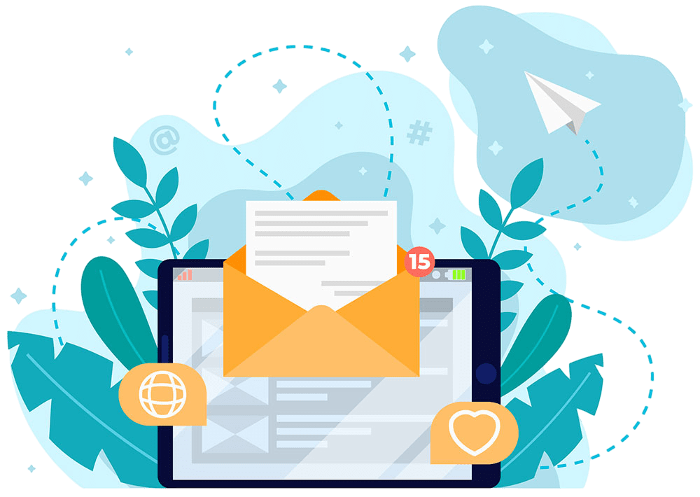 Illustrazione di tablet con messaggio per contattare un Identity Web Designer e creare un sito web che valorizza il brand