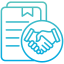 Illustrazione di contratto e stretta di mano, simbolo di collaborazione per la realizzazione di un sito web strategico e personalizzato